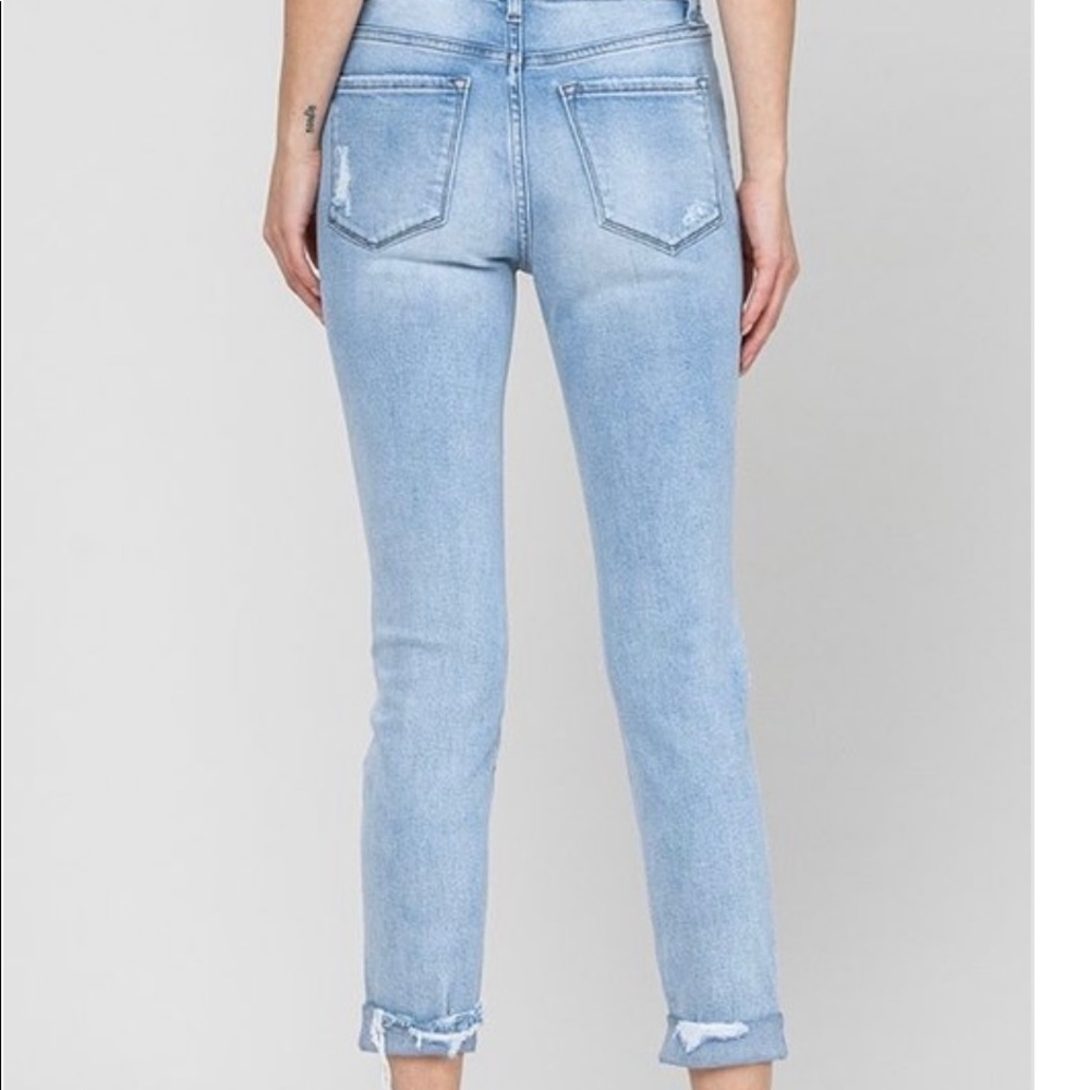VERVET BY FLYING MONKEY HIGH-RISE SLIM CROP DOUBLE-CUFF DENIM JEANS PANTS 26